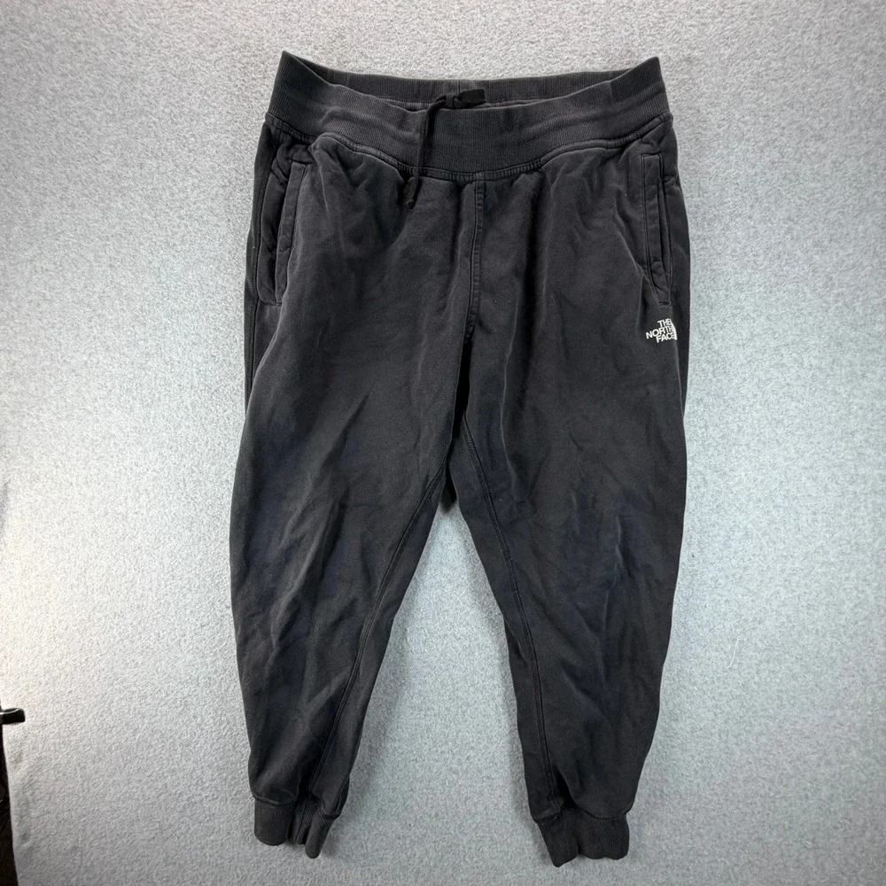 The North Face Mens XL Black Cotton Fleece Jogger Sweatpants Regular Fit